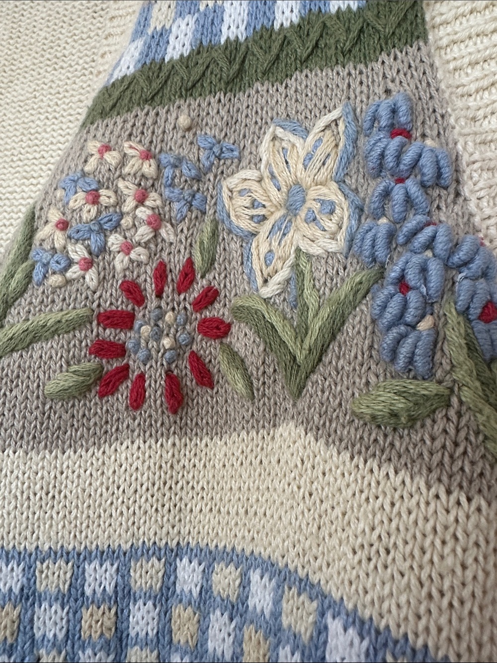 Vintage Koret City Blues Floral Cottagecore Sweater Vest Size M - Picture 4 of 12
